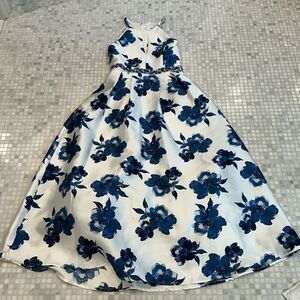 Speechless Girls Formal Long Blue White Floral Dress
